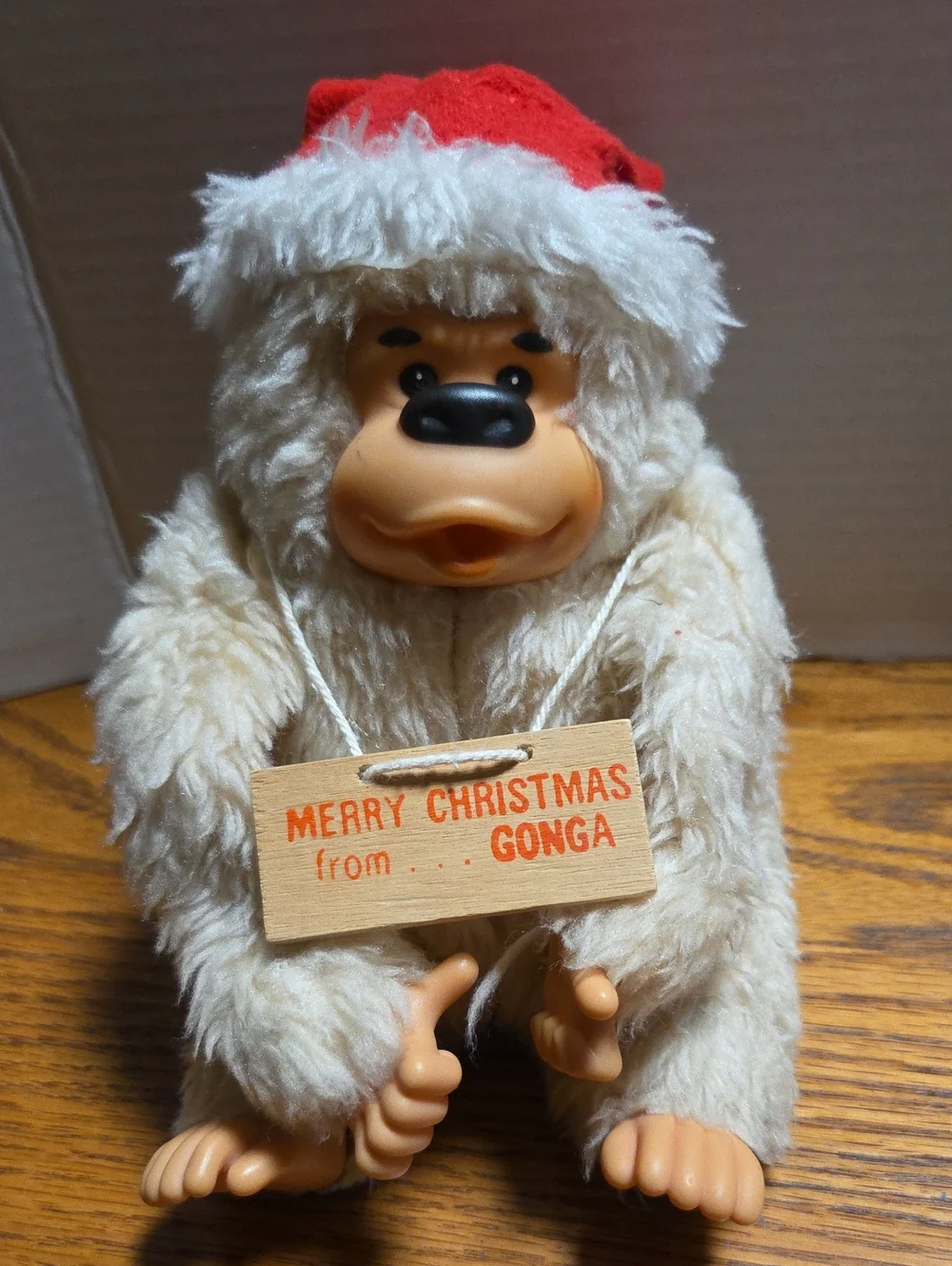 Vintage Gonga Gorilla & Baby Gorilla“Merry Christmas” Stuffed Toys